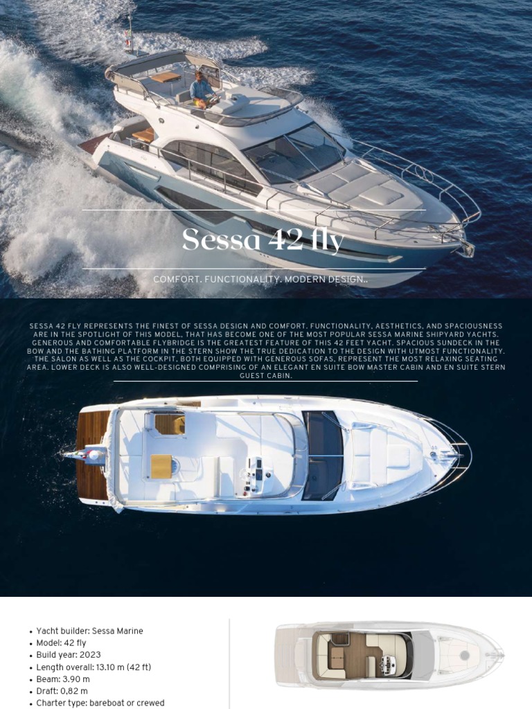 Sessa 42 Fly: Luxury Yacht Overview | PDF | Social Science | Home & Garden