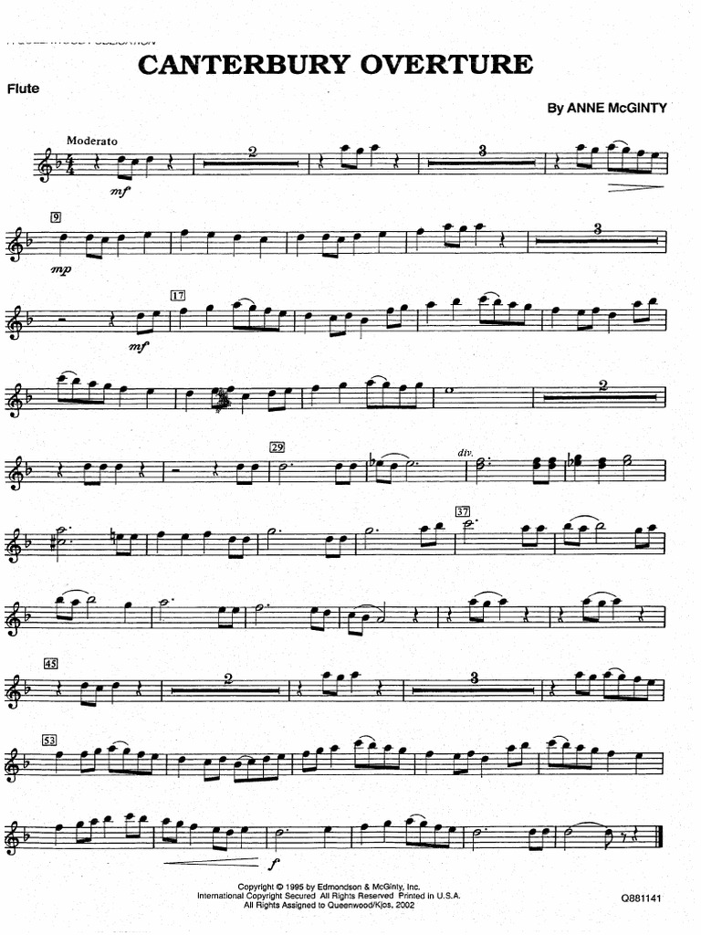 Anne Mcginty Canterbury Overture (Set of Parts) PDF
