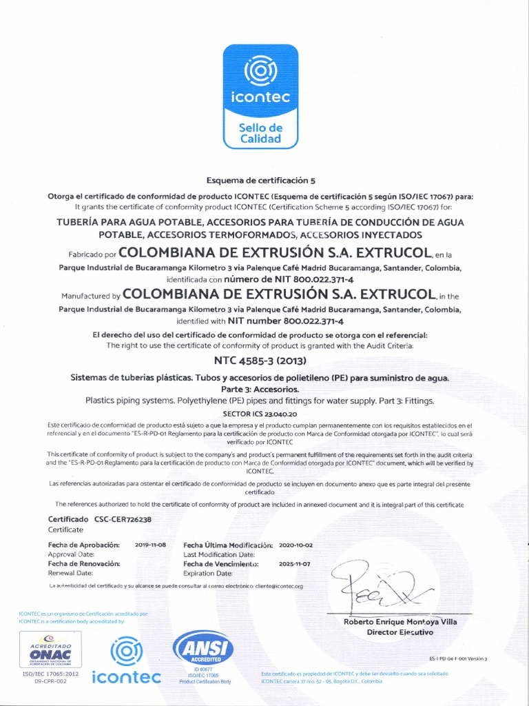 NTC-4585-3-2013 Agua | PDF