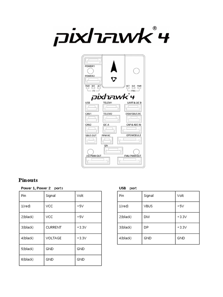 Pixhawk 4 Pinout and Wiring Guide | PDF
