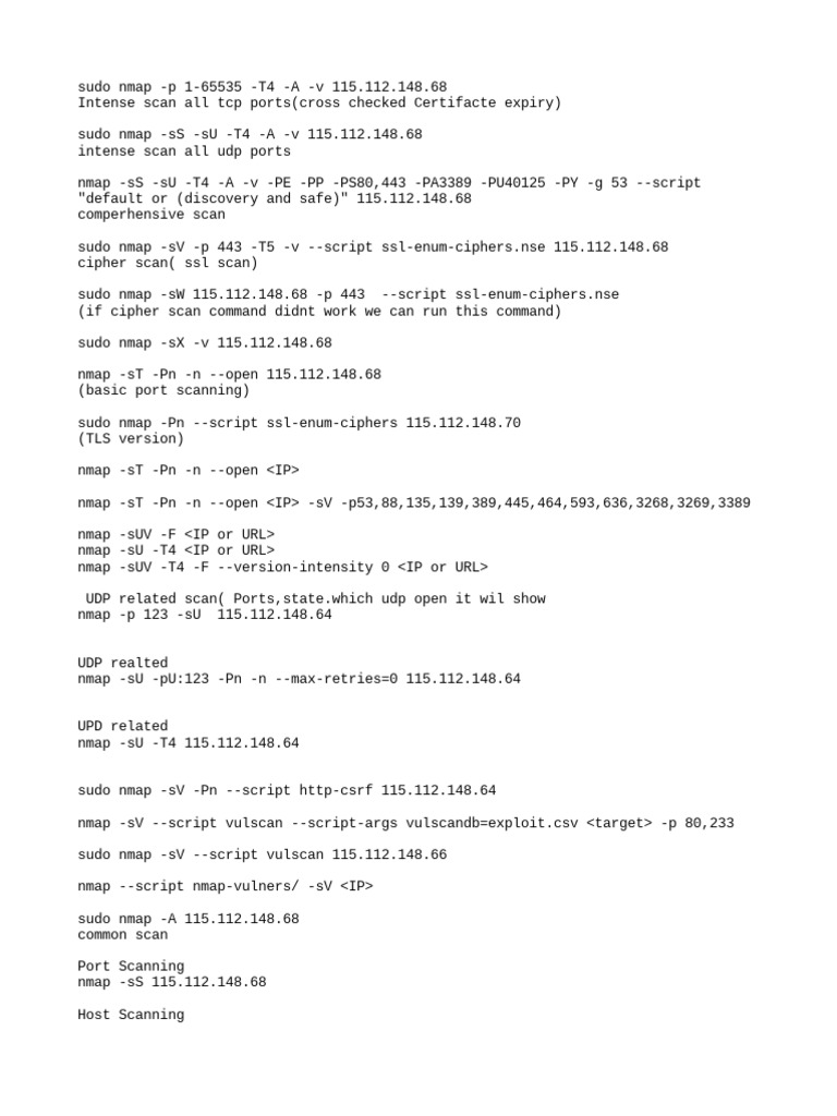 Nmap Commands PDF