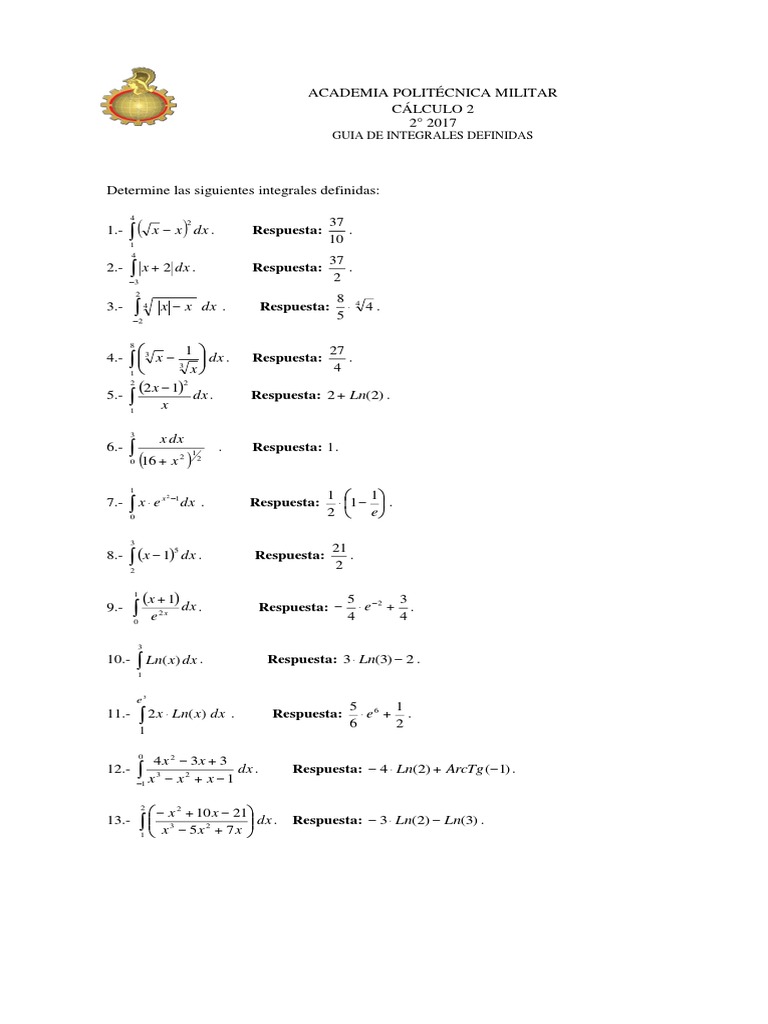 Integrales Definidas | PDF