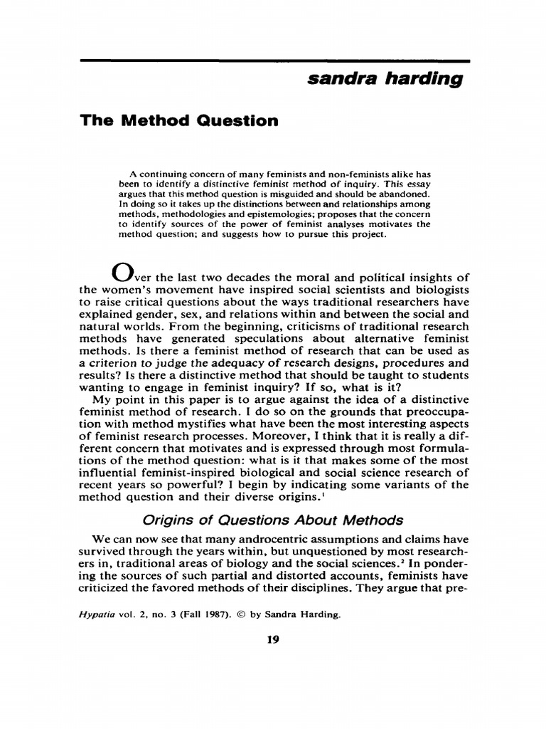 Harding 1987 | PDF | Epistemology | Scientific Method