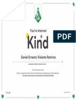 Google Interland Daniel Ernesto Violante Ramirez Certificate of Kindness