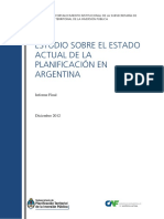 Estudio Sobre El Estado Actual de La Planificacion en Argentina - Informe Final Diciembre de 2012