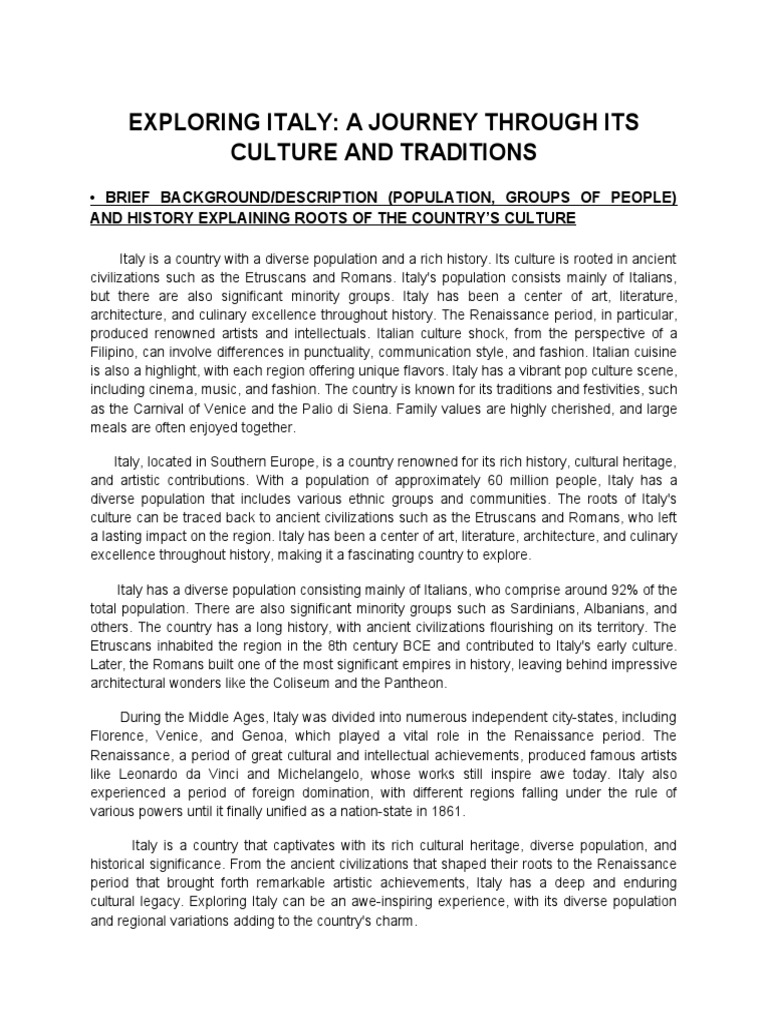 Italy Written Report | PDF | Dialect