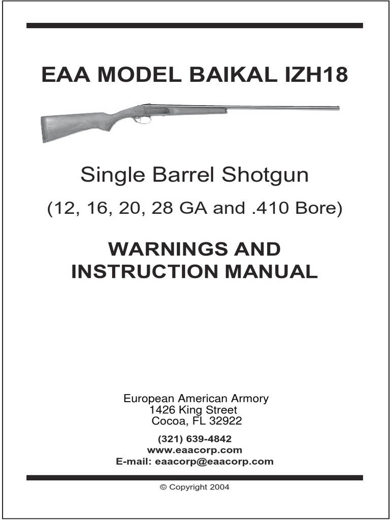 Baikal Izh 18mh Manual | PDF | Trigger (Firearms) | Gun Barrel