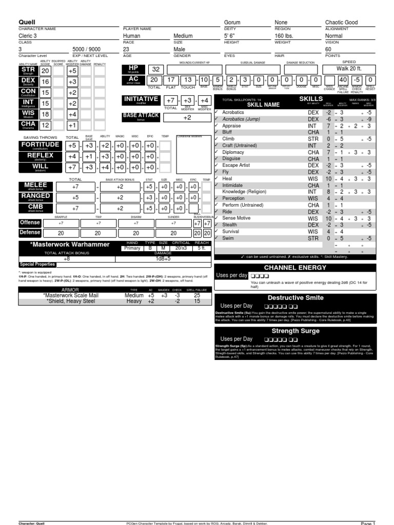 STR DEX CON INT WIS CHA HP AC: Quell | PDF | Law | History