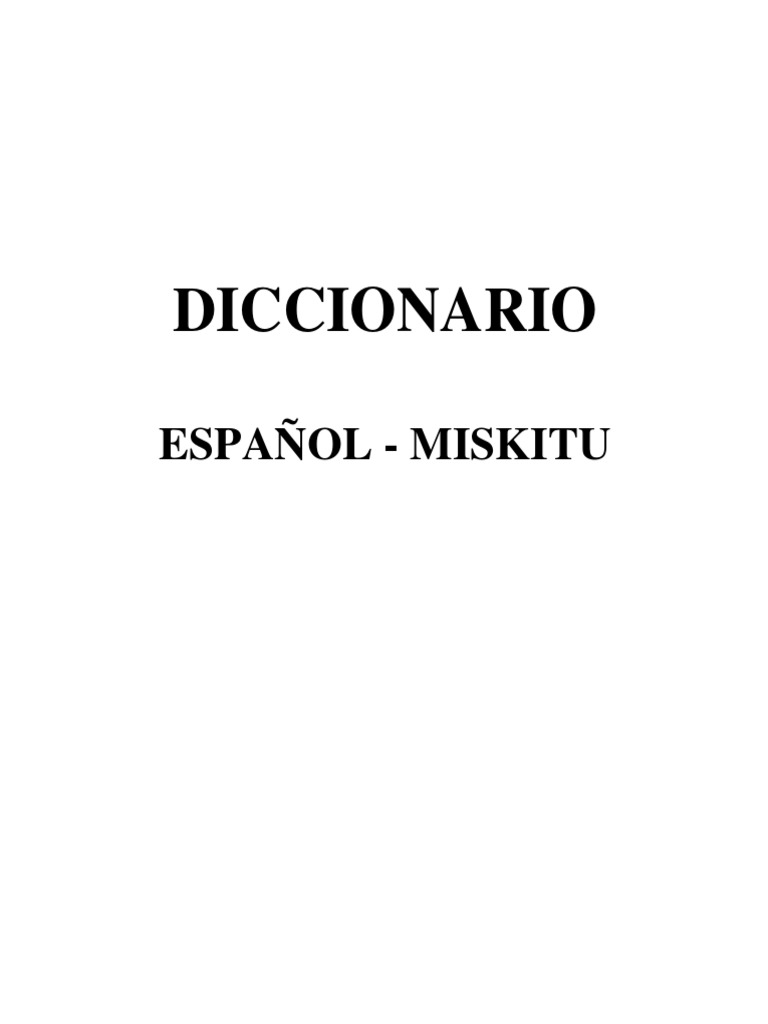 Diccionario Español - Miskitu