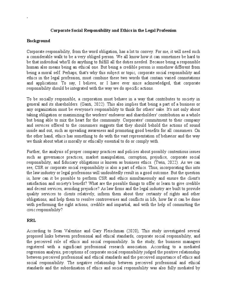Term Paper Legal Prof PDF Corporate Social Responsibility Business