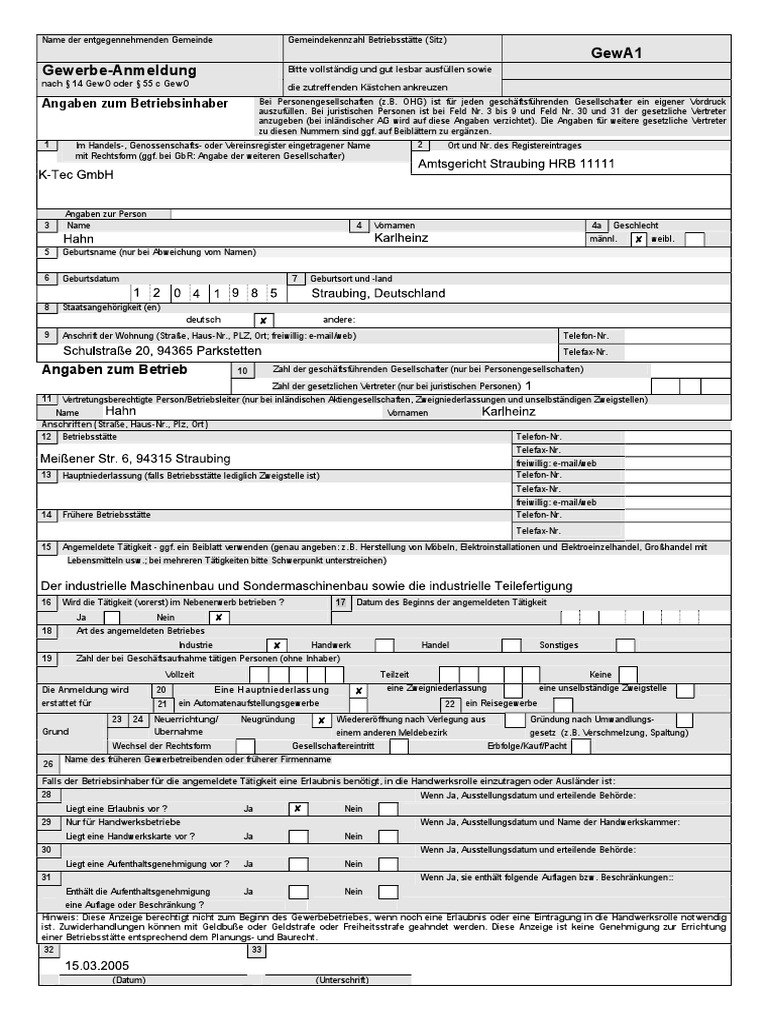 Gewerbeschein | PDF