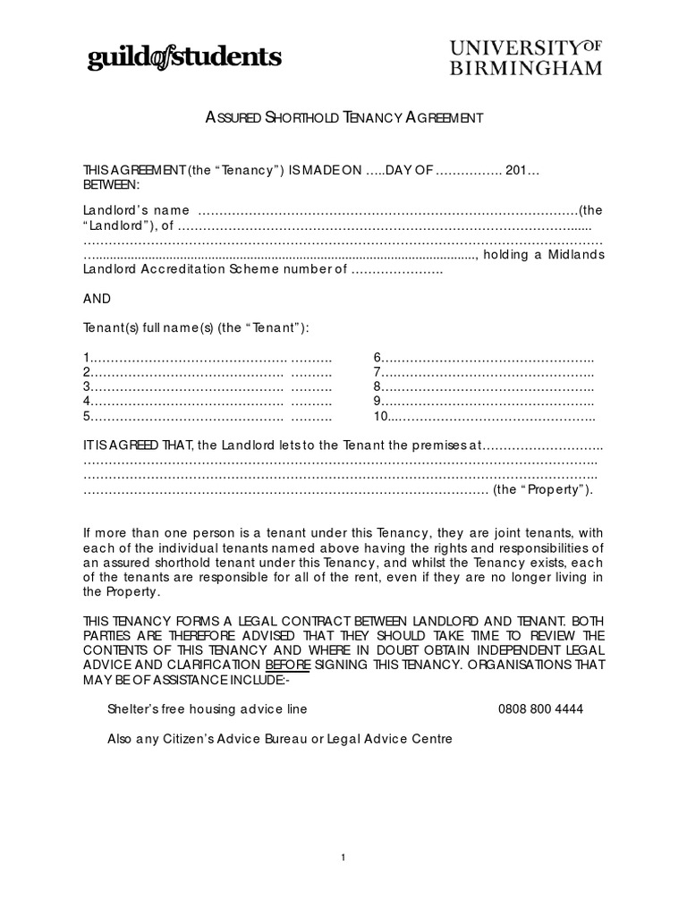 Assured-Shorthold-Tenancy-Agreement | PDF