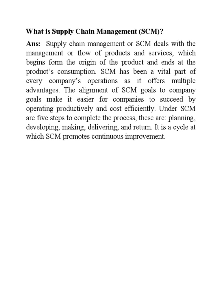 Supply Chain Management Definition PDF