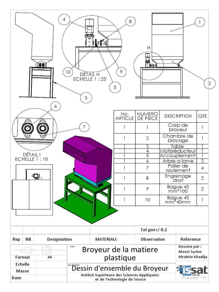 Dessin Densemble Du Broyeur | PDF