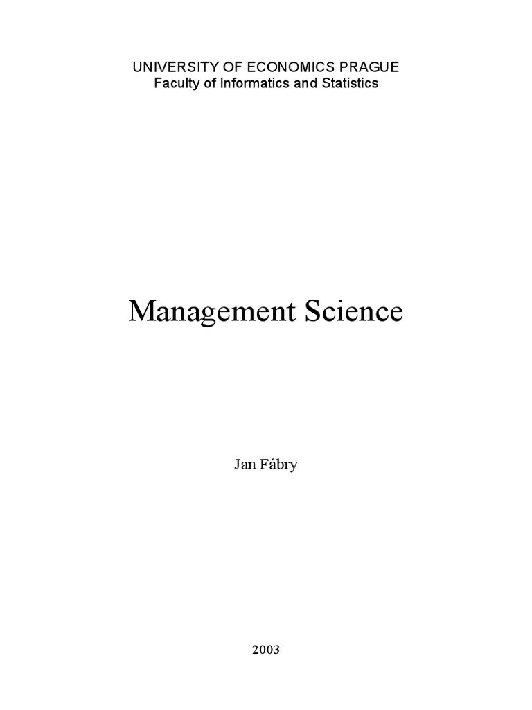 Management Science | PDF