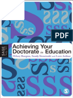 Hilary Burgess Sandy Sieminski Lore Arthur-Achieving Your Doctorate in Education Published in Association With The Open University 2006