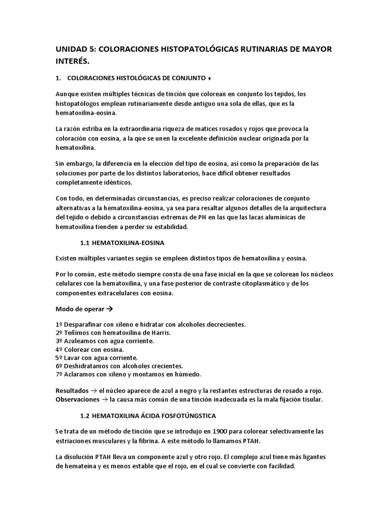 Coloraciones Histopatológicas Esenciales | PDF | Tinción | Proteínas
