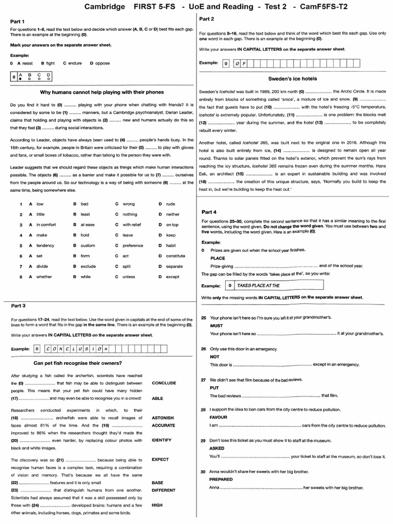 Test 2 - Reading UoE | PDF