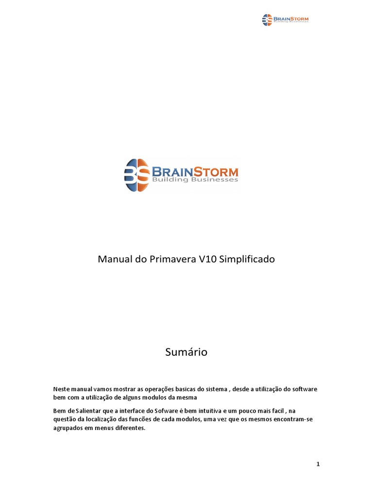 Manual Simplificado do Primavera V10 | PDF | Imposto sobre Valor ...