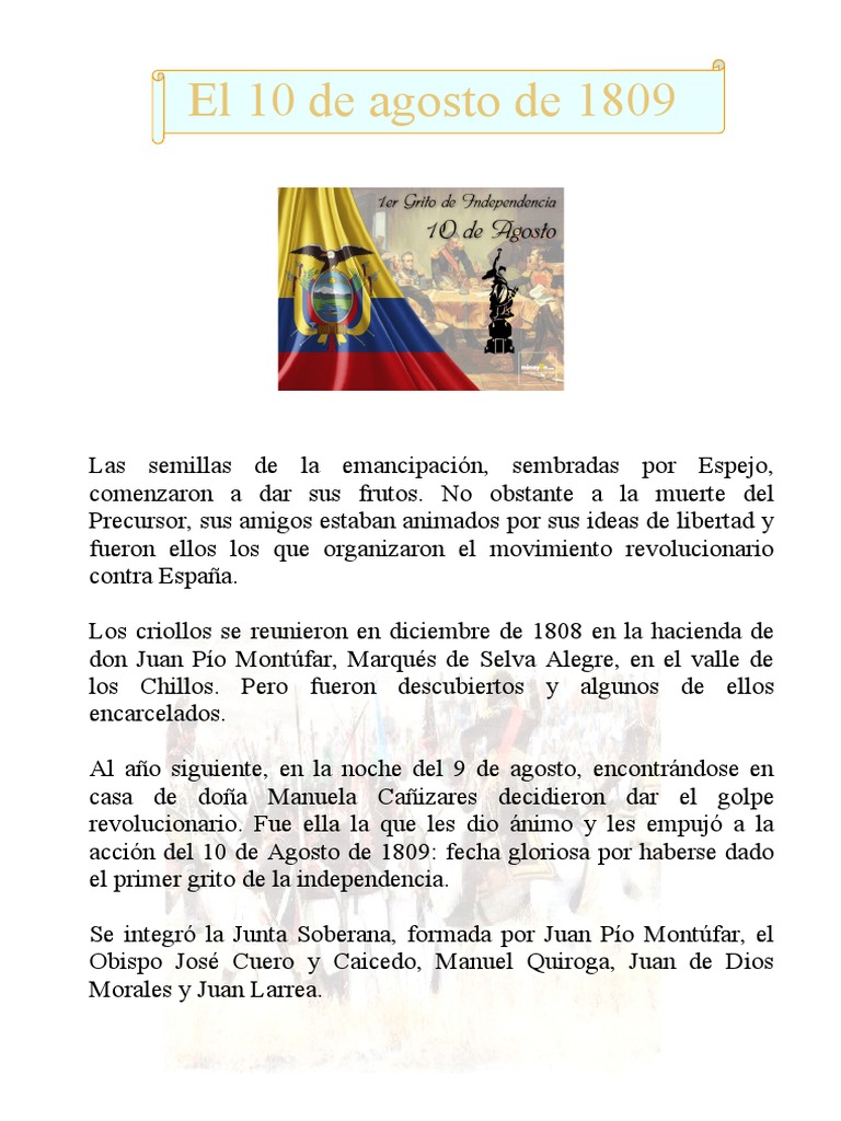 El 10 de Agosto de 1809 - 2 | PDF | America latina | América del Sur