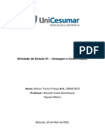 Atividade de Estudo 01 - Usinagem e Conformação - Afonso Trevizo França