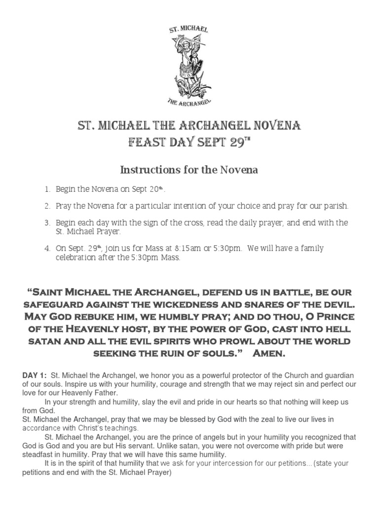 Michael Novena | PDF | Michael (Archangel) | Humility