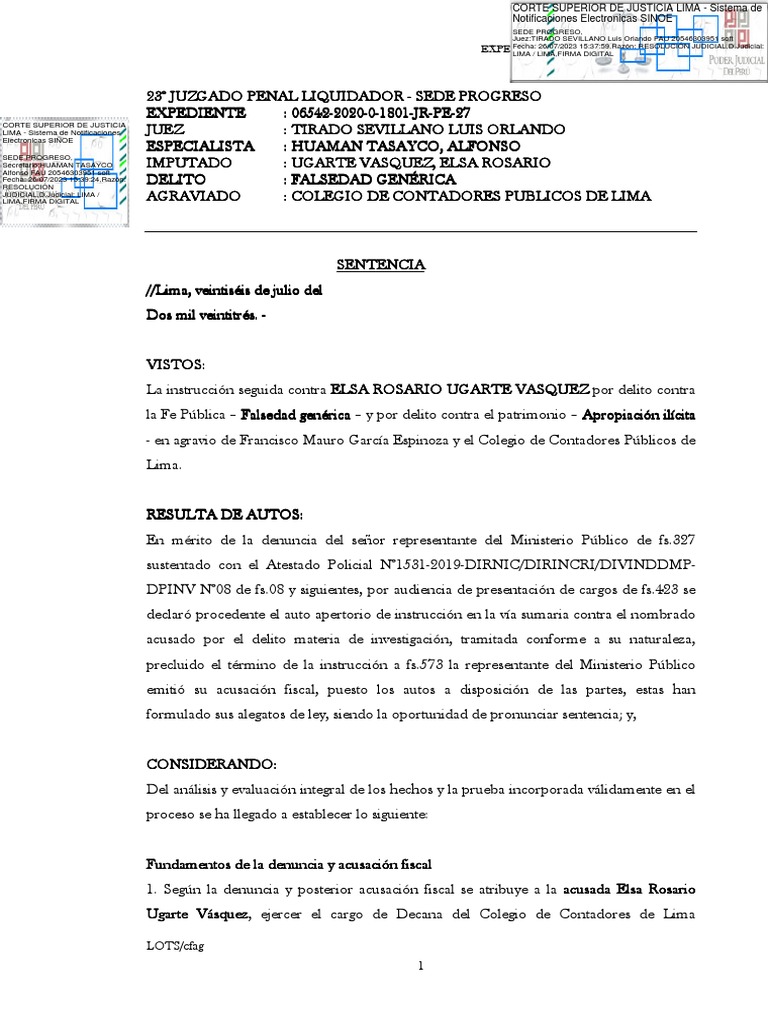 SENTENCIA - Resolución - 2023 | PDF