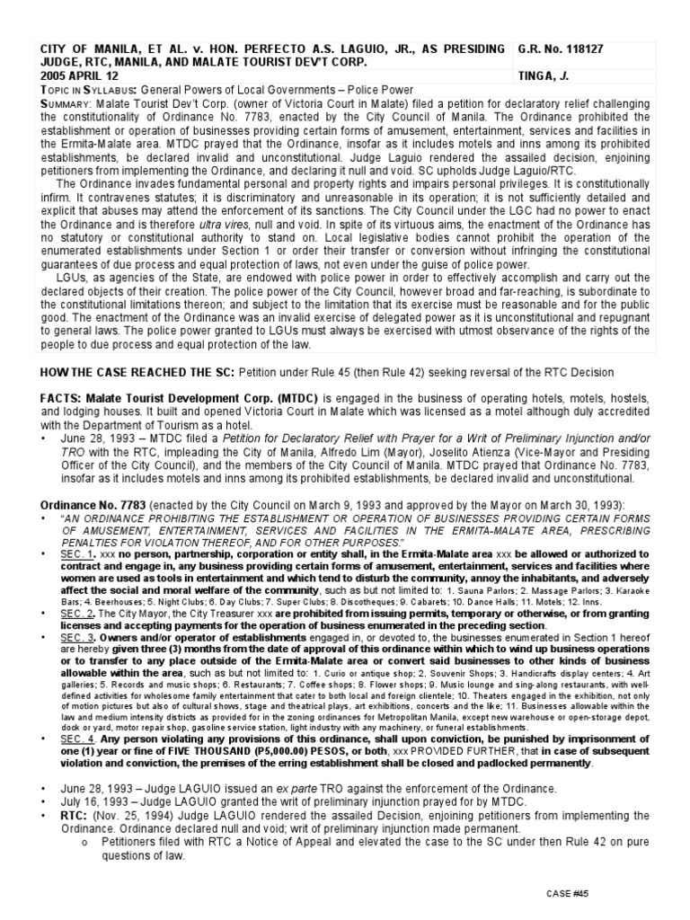 45 city of manila v laguio lopez k pdf police power united