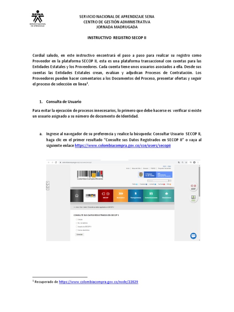 Instructivo Registro Secop Ii | PDF | Contraseña | Contabilidad