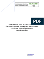 Lineamientos para La Elaboración de Declaraciones de Manejo en Contratos de Cesión en Uso para Sistemas Agroforestales