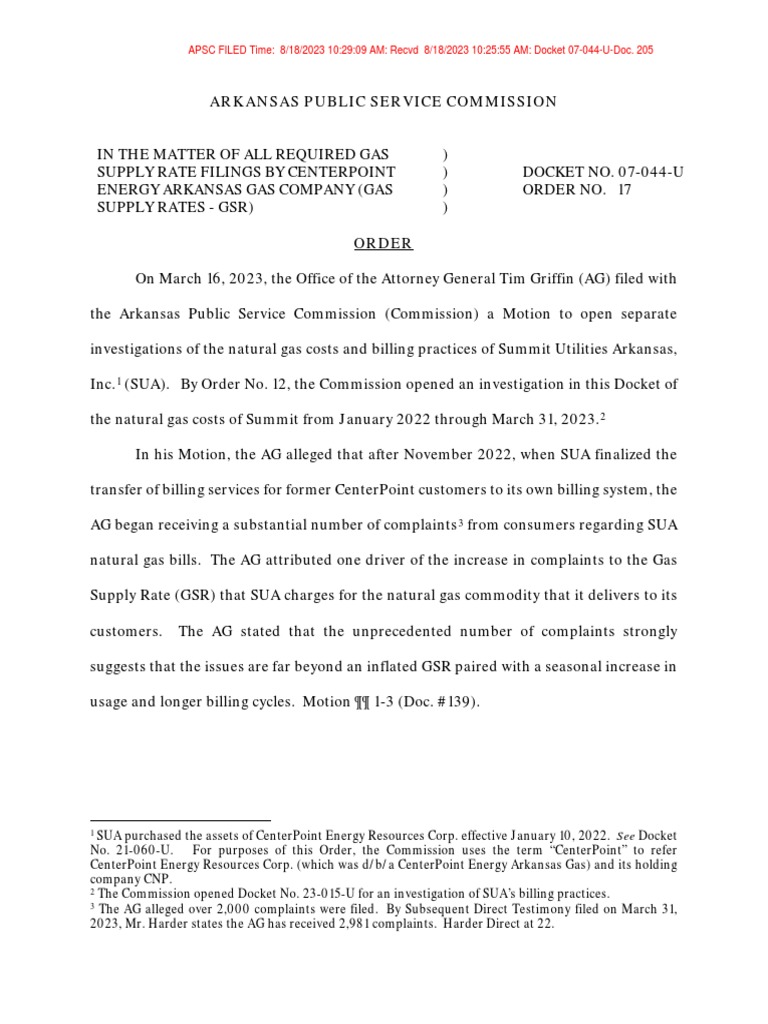Docket Order 17 - Gas Purchasing | PDF | Federal Energy Regulatory ...