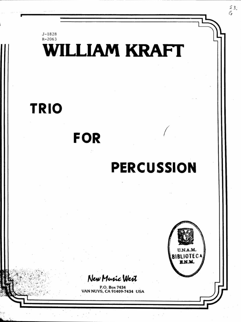 William Kraft Percussion Trio PDF