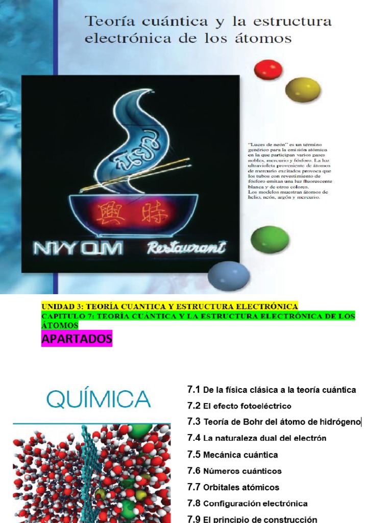 Unidad 3 Teoria Cuantica y Estructura Electronica | PDF | Mecánica ...