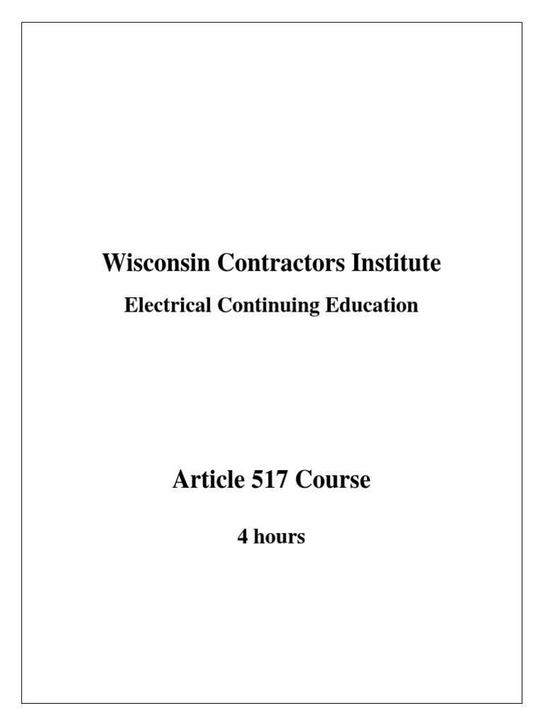 NEC Article 517 Overview for Health Care | PDF | Electrical Wiring | Ac ...