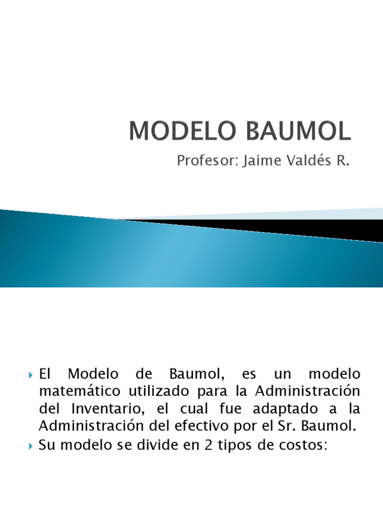 Modelo Baumol | PDF | Inventario | Tasas de interés