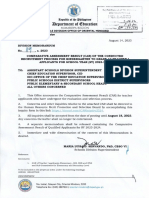 DM119 Comparative Assessment Result CAR of The Conducted Recruitment Process For Kindergarten To Grade 12 Teacher I Applicants For SY 2023 2024