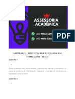 Atividade 2 - Manutenção e Patologia Das Edificações - 53 2023