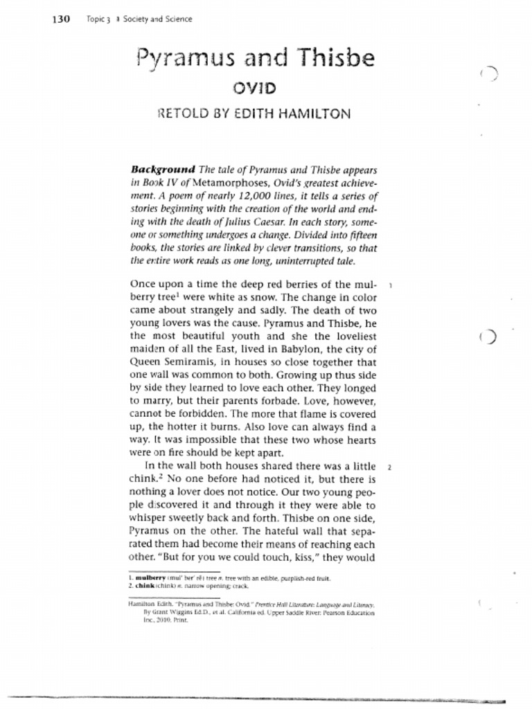 Pyramus and Thisbe PDF