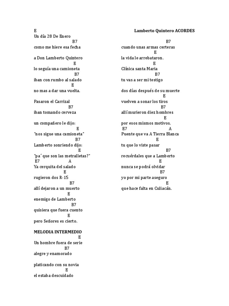 Lamberto Quintero ACORDES | PDF