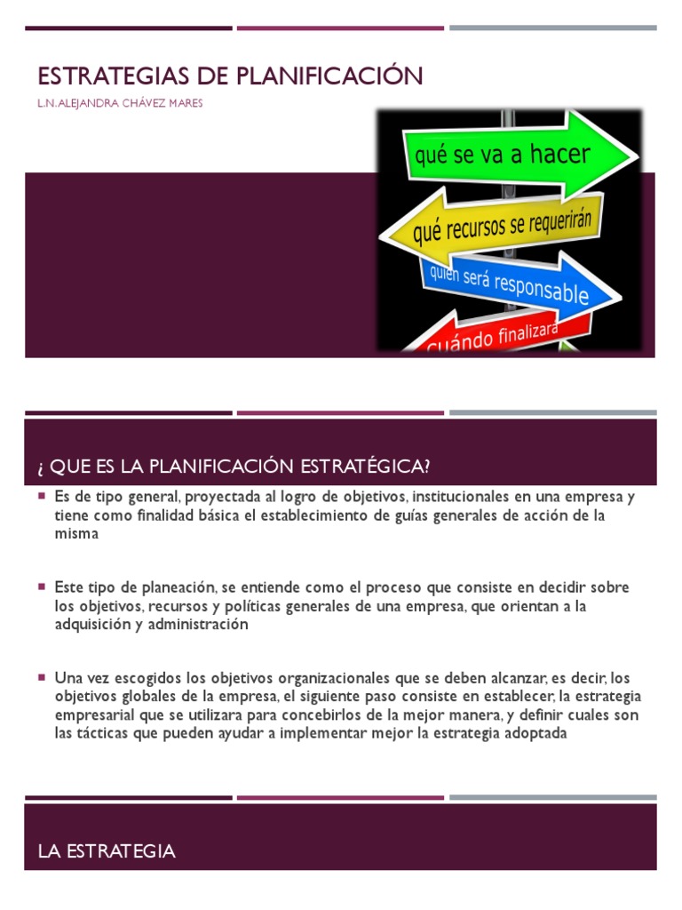 Estrategias de Planificación | PDF | Planificación | Planificación ...