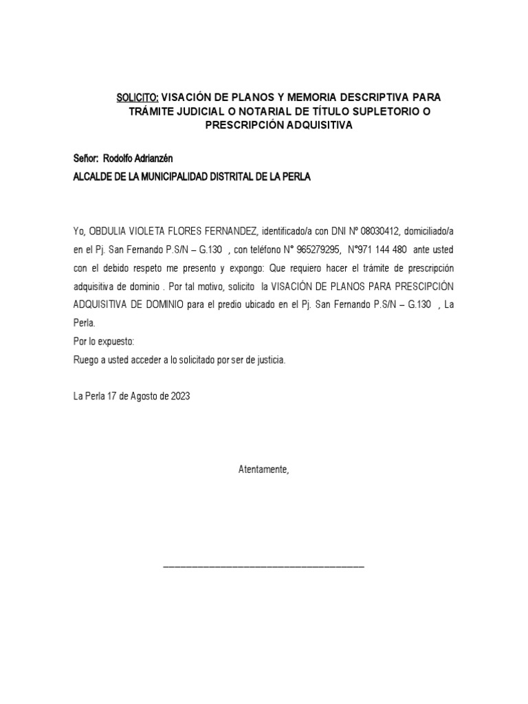 Modelo De Carta Solicitud Dirigida A Un Alcalde Images And Photos ...