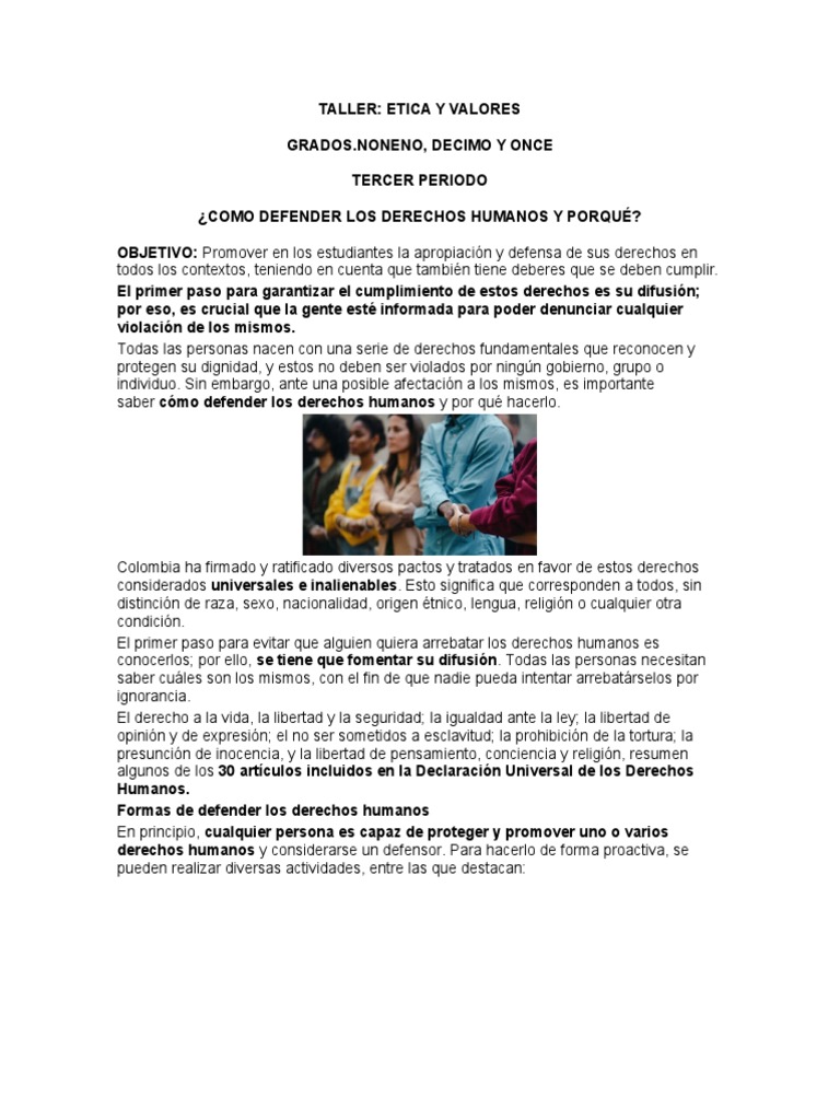 Defensa de Derechos Humanos en Educación | PDF