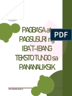 Pagbasa at Pagsusuri NG Ibat Ibang Teksto Tungo Sa Pananaliksik Midterm Module