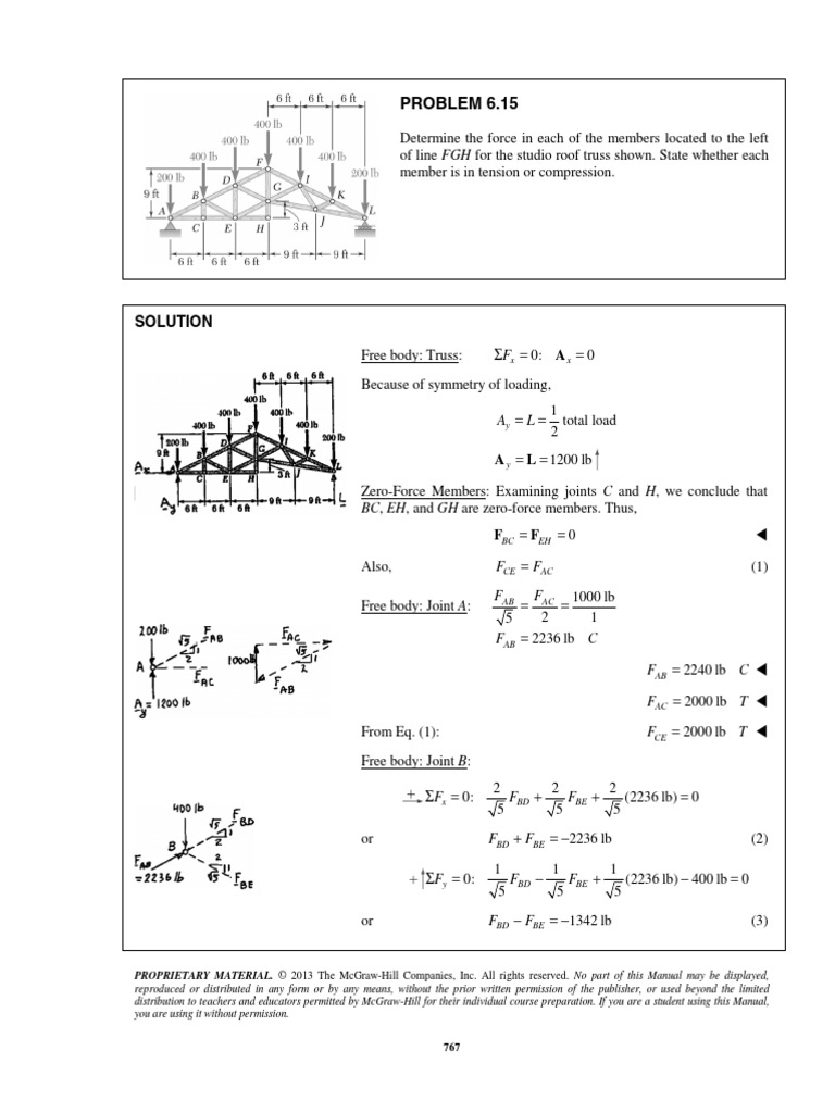 PROBLEM 6.15: Solution | PDF | Mechanical Engineering | Mechanics