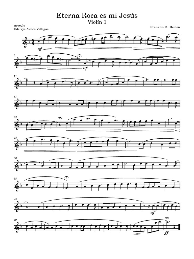 Eterna Roca Es Mi Jesús Violín 1 | PDF