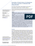 Association of Family History of Schizophrenia and Clinical Outcomes in Individuals With Eating Disorders Psychological-Medicine