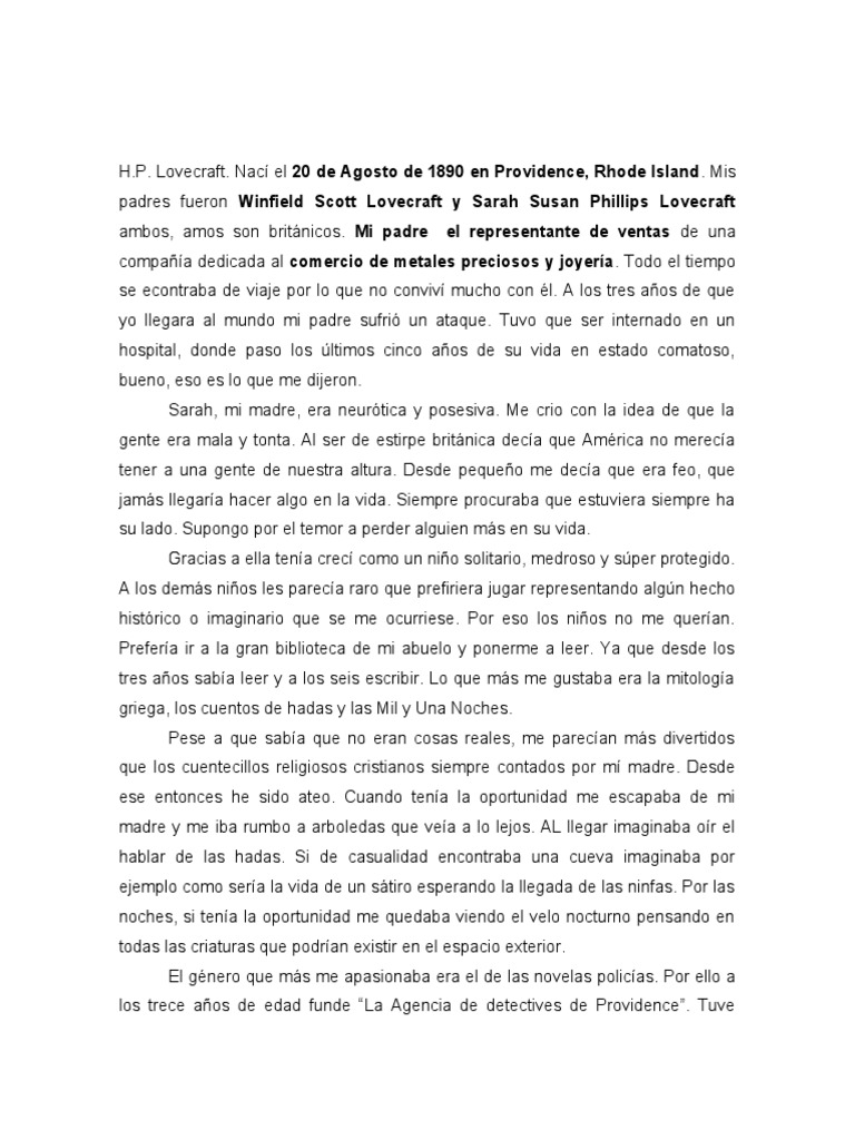 H.P. Lovecraft | Descargar gratis PDF | HP Lovecraft