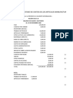 Estado de Costo de Articulos Manufacturados