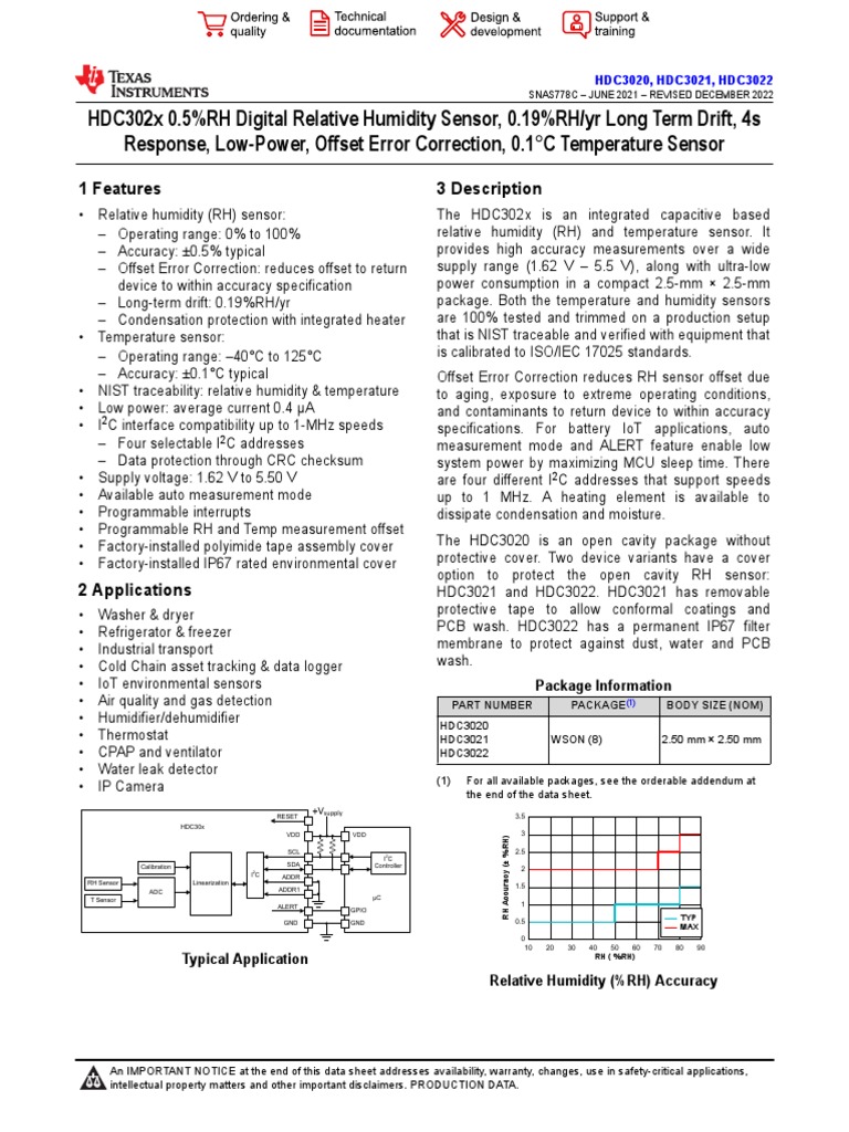 Hdc3022 Humidity Sensor | Download Free PDF | Electrostatic Discharge ...