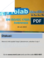 Awareness SNI ISO 17025 Pro Lab Medika - Serang